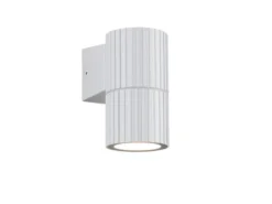 LED Außenwandleuchte Downlight Weiß geriffelt, Höhe 11cm