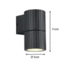 LED Außenwandleuchte Downlight Anthrazit geriffelt, Höhe 11cm