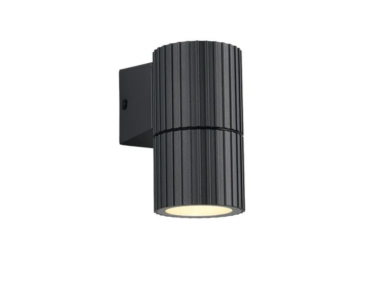 LED Außenwandleuchte Downlight Anthrazit geriffelt, Höhe 11cm