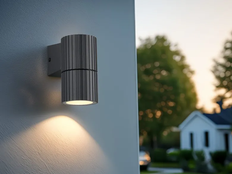 LED Außenwandleuchte Downlight Anthrazit geriffelt, Höhe 11cm
