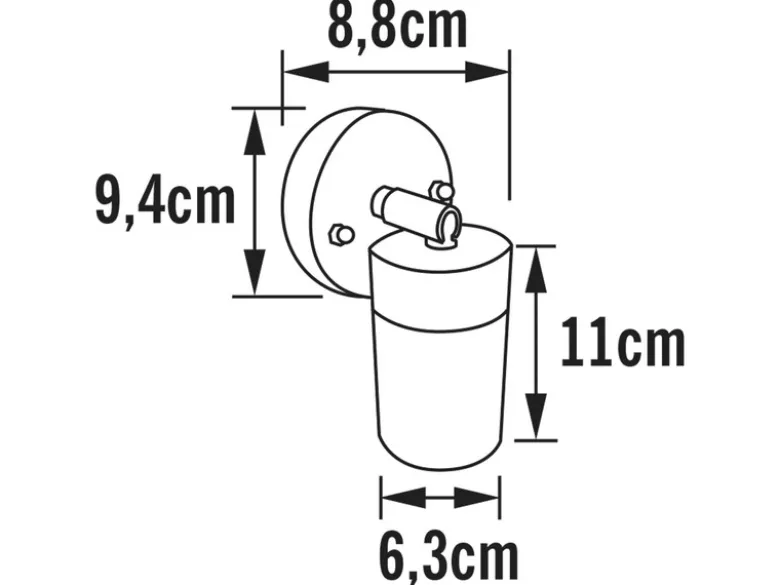 LED Außenwandleuchte Downlight schwenkbar, Höhe 15cm, Schwarz