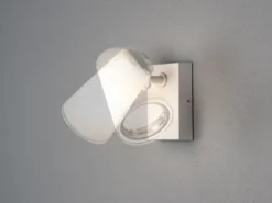 LED Außenwandleuchte Downlight Weiß mit schwenkbarem Kopf Höhe 21,5cm IP54 E27