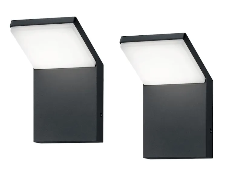 LED Außenwandleuchte Downlight in Anthrazit - 2er SET für Hausbeleuchtung