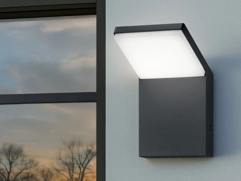 LED Außenwandleuchte Downlight in Anthrazit - 2er SET für Hausbeleuchtung