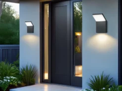 LED Außenwandleuchte Downlight in Anthrazit - 2er SET für Hausbeleuchtung