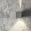 LED Außenwandleuchte eckiger Wandspot Up-Down, Höhe 9cm, Grau