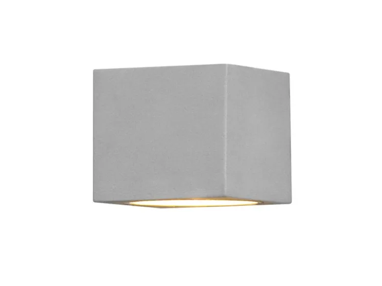 LED Außenwandleuchte eckiger Wandspot Up-Down, Höhe 9cm, Grau