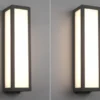 LED Außenwandleuchte eckig 2er Set in Anthrazit, Höhe 36cm, IP54