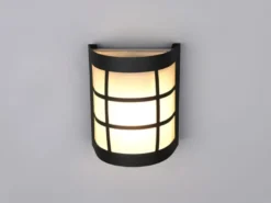 LED Außenwandleuchte Edelstahl Schwarz & Glas Weiß, Höhe 16cm