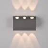 LED Außenwandleuchte 2er SET Anthrazit mit Up and Down Light, Breite 14cm