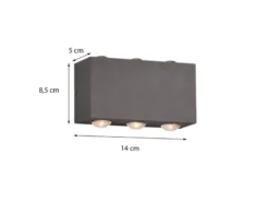 LED Außenwandleuchte 2er SET Anthrazit mit Up and Down Light, Breite 14cm