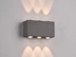 LED Außenwandleuchte 2er SET Anthrazit mit Up and Down Light, Breite 14cm