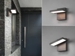LED Außenwandleuchte 2er Set Downlight schwenkbar in Anthrazit