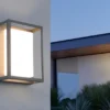 LED Außenwandleuchte 2er SET im Bauhaus Stil, Anthrazit, 18cm breit