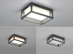 LED Außenwandleuchte 2er SET im Bauhaus Stil, Anthrazit, 18cm breit