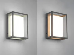 LED Außenwandleuchte 2er SET im Bauhaus Stil, Anthrazit, 18cm breit