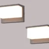 LED Außenwandleuchte 2er SET in Anthrazit & Weiß, Breite 23cm