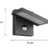 LED Außenwandleuchte 2er Set schwenkbar mit Bewegungsmelder Anthrazit