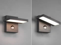 LED Außenwandleuchte 2er Set schwenkbar mit Bewegungsmelder Anthrazit