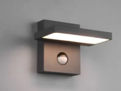 LED Außenwandleuchte 2er Set schwenkbar mit Bewegungsmelder Anthrazit