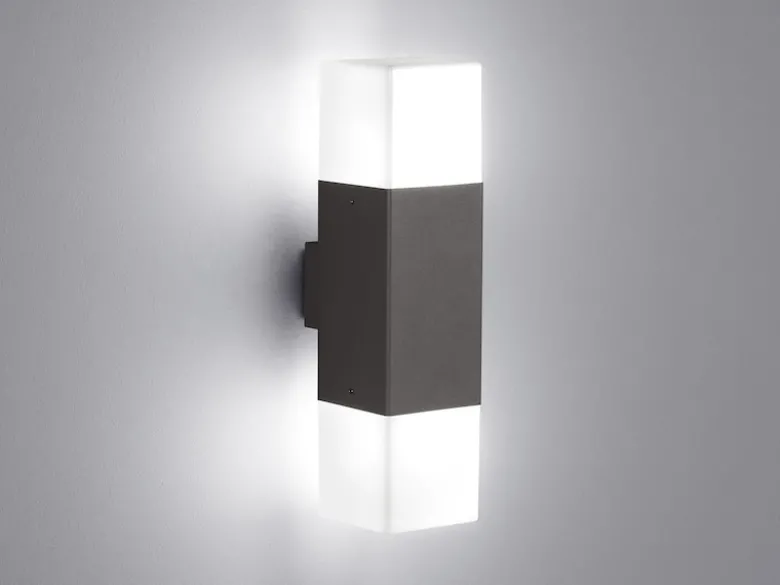 LED Außenwandleuchte 2er Set Up & Down Light Anthrazit - Außenbeleuchtung Haus