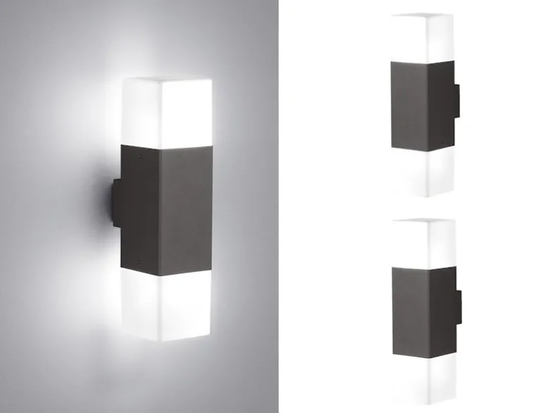 LED Außenwandleuchte 2er Set Up & Down Light Anthrazit - Außenbeleuchtung Haus