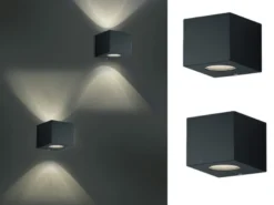 LED Außenwandleuchte 2er Set Up and Down Light eckig in Schwarz