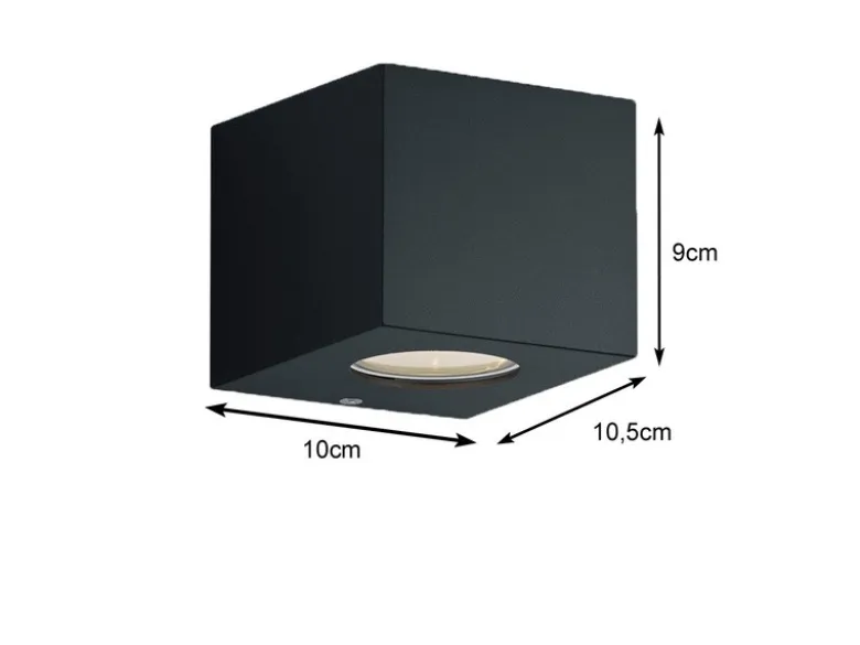 LED Außenwandleuchte 2er Set Up and Down Light eckig in Schwarz