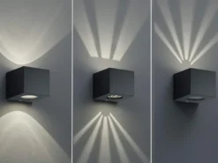 LED Außenwandleuchte 2er Set Up and Down Light eckig in Schwarz