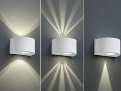 LED Außenwandleuchte 2er Set Up and Down Light rund in Weiß