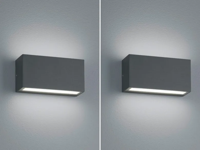 LED Außenwandleuchte 2er Set Up- & Down Light in Anthrazit