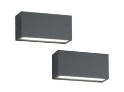 LED Außenwandleuchte 2er Set Up- & Down Light in Anthrazit