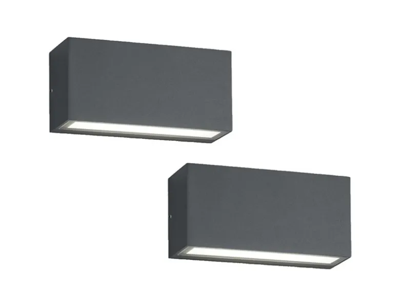 LED Außenwandleuchte 2er Set Up- & Down Light in Anthrazit