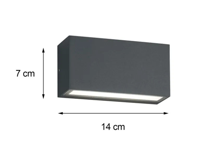 LED Außenwandleuchte 2er Set Up- & Down Light in Anthrazit