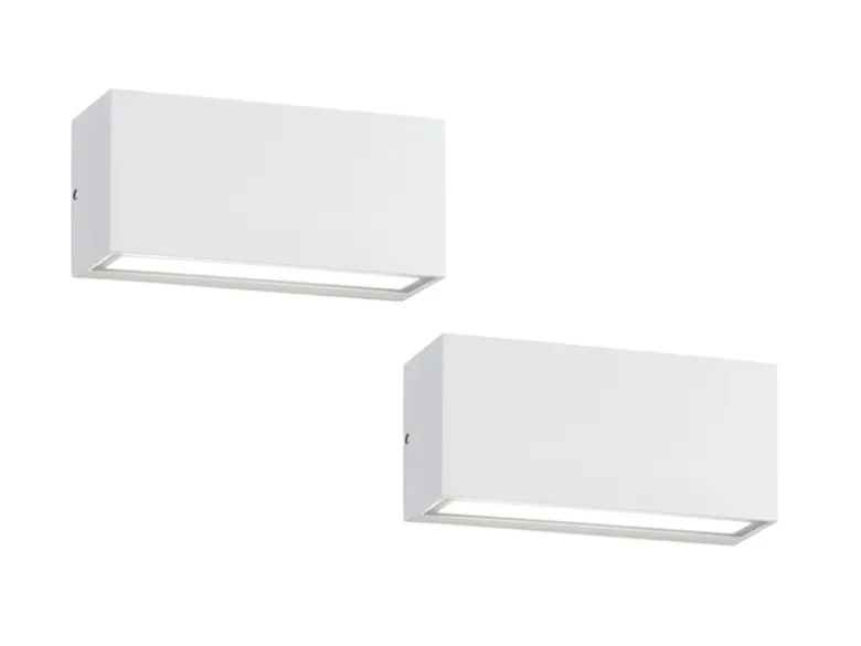 LED Außenwandleuchte 2er Set Up- & Down Light in Weiß matt