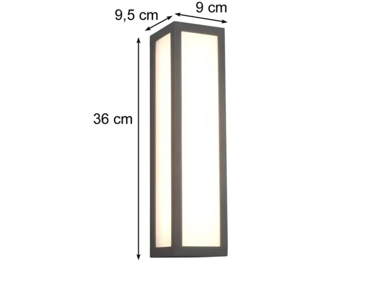 LED Außenwandleuchte FUERTE eckig in Anthrazit, Höhe 36cm, IP54