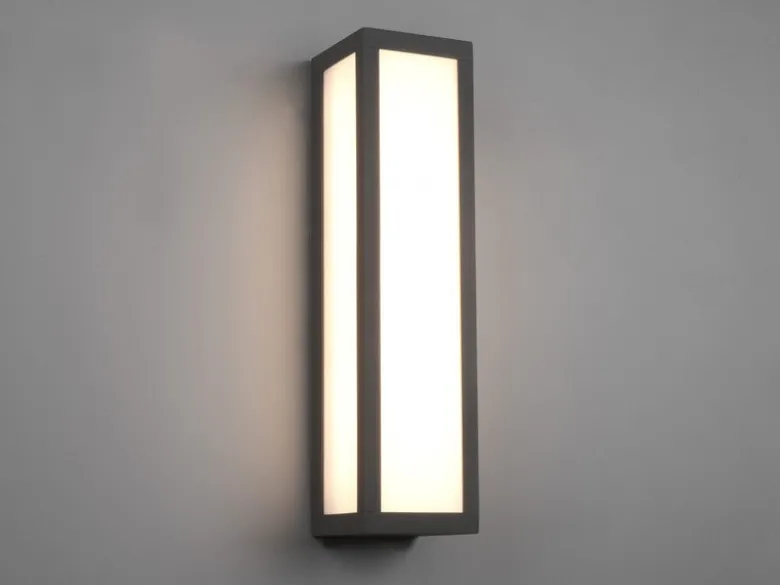 LED Außenwandleuchte FUERTE eckig in Anthrazit, Höhe 36cm, IP54