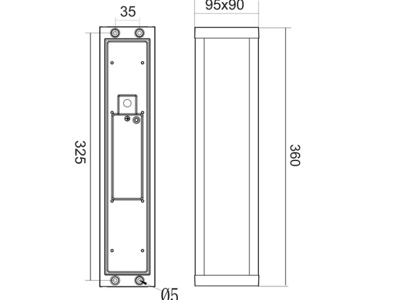 LED Außenwandleuchte FUERTE eckig in Anthrazit, Höhe 36cm, IP54