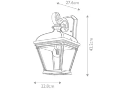 LED Außenwandleuchte große Landhausstil Hängelaterne, Höhe 42cm