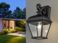 LED Außenwandleuchte große Landhausstil Hängelaterne, Höhe 42cm