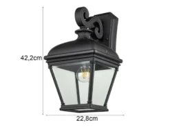 LED Außenwandleuchte große Landhausstil Hängelaterne, Höhe 42cm