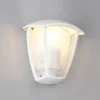 LED Außenwandleuchte Halbschale im Landhausstil Weiß, Höhe 20cm
