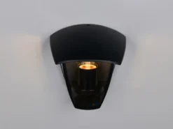 LED Außenwandleuchte Halbschale im Landhausstil Schwarz, Höhe 20cm