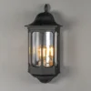 LED Außenwandleuchte, Halbschale Aluminium Schwarz, Höhe 47cm