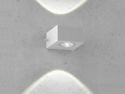 LED Außenwandleuchte HELSINKI Silber Up and Down, Breite 8cm