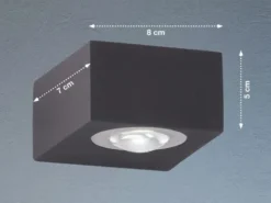LED Außenwandleuchte HELSINKI Schwarz Up and Down, Breite 8cm