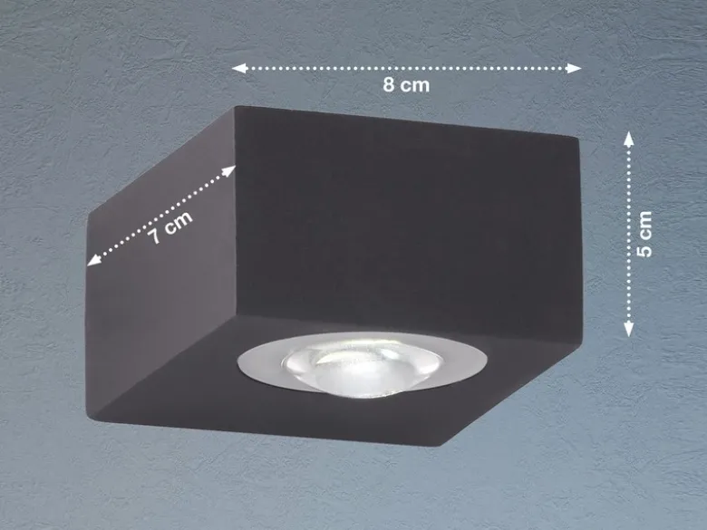 LED Außenwandleuchte HELSINKI Schwarz Up and Down, Breite 8cm