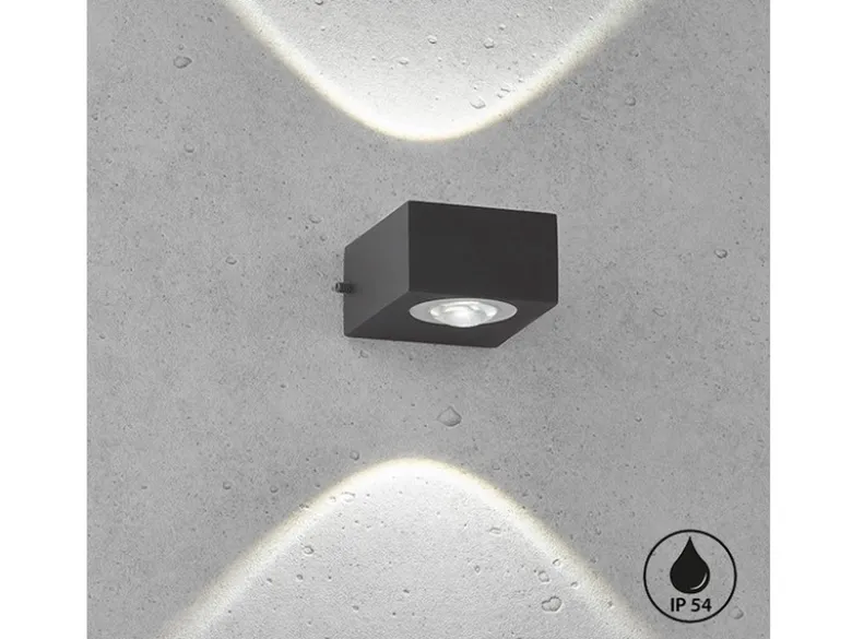 LED Außenwandleuchte HELSINKI Schwarz Up and Down, Breite 8cm