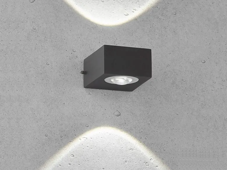 LED Außenwandleuchte HELSINKI Schwarz Up and Down, Breite 8cm
