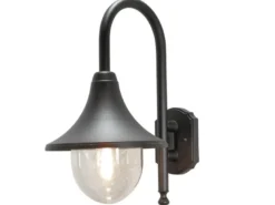 LED Außenwandleuchte im Landhausstil aus Aluminium Schwarz, Höhe 44cm